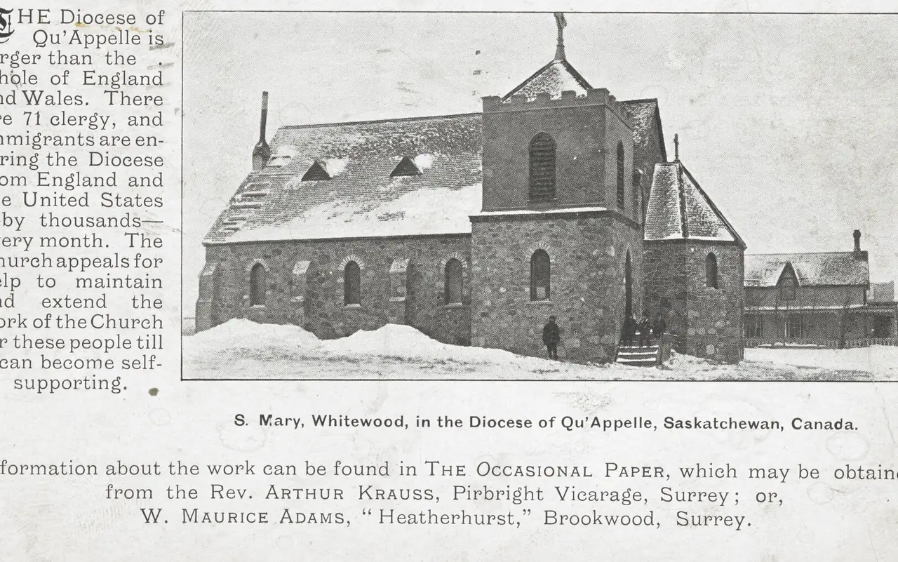 St. Mary's Church, Whitewood, in winter, about 1905